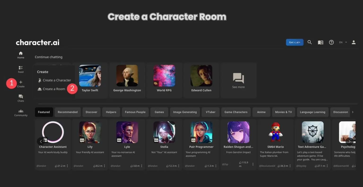 Character AI Create a Character Room